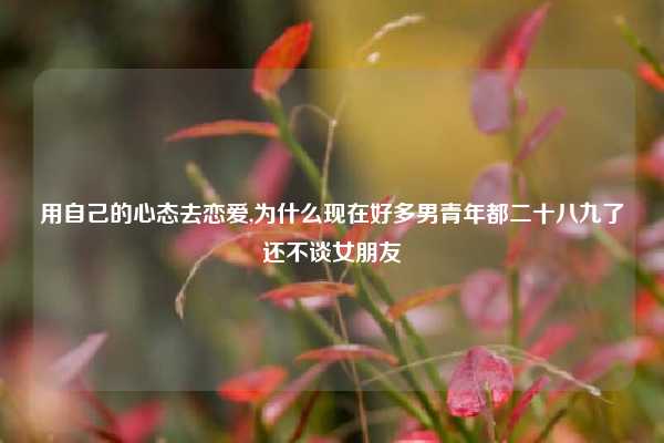 用自己的心态去恋爱,为什么现在好多男青年都二十八九了还不谈女朋友