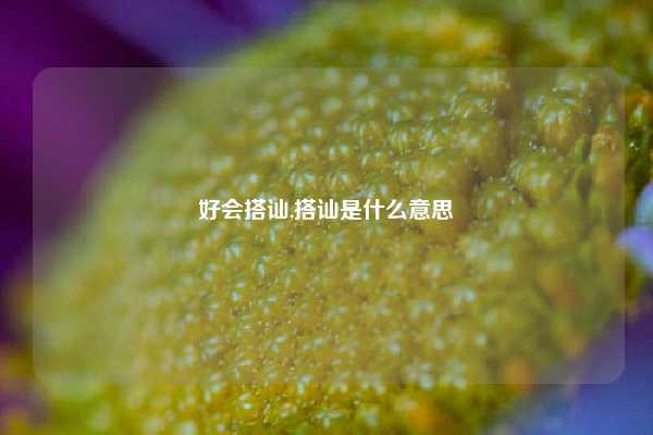 好会搭讪,搭讪是什么意思