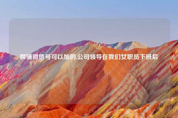聊骚微信号可以加的,公司领导在我们女职员下班后