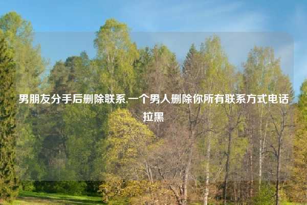 男朋友分手后删除联系,一个男人删除你所有联系方式电话拉黑