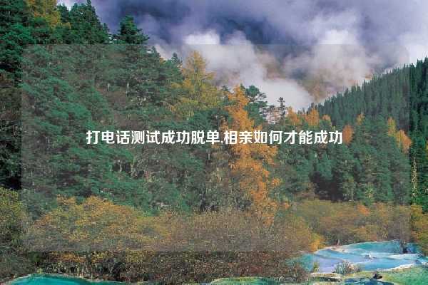 打电话测试成功脱单,相亲如何才能成功