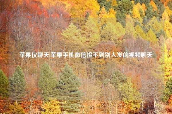 苹果仅聊天,苹果手机微信接不到别人发的视频聊天