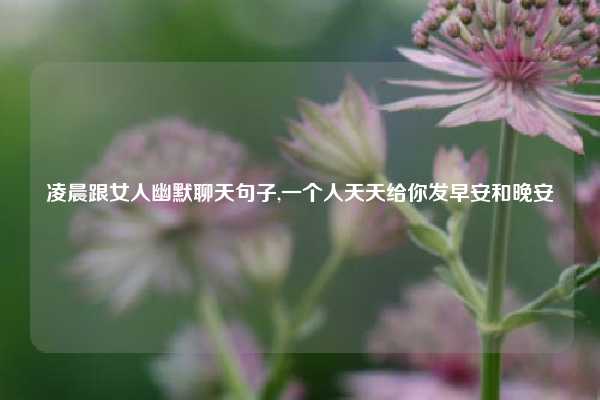 凌晨跟女人幽默聊天句子,一个人天天给你发早安和晚安