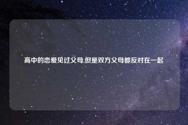 高中的恋爱见过父母,但是双方父母都反对在一起