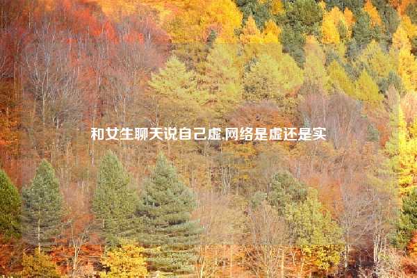 和女生聊天说自己虚,网络是虚还是实