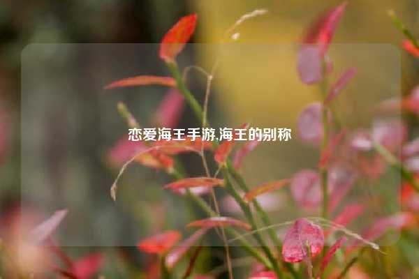 恋爱海王手游,海王的别称