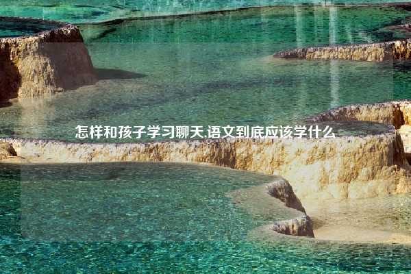 怎样和孩子学习聊天,语文到底应该学什么