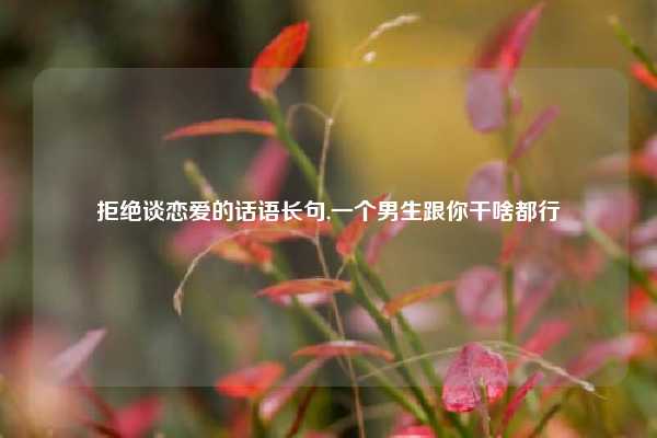 拒绝谈恋爱的话语长句,一个男生跟你干啥都行