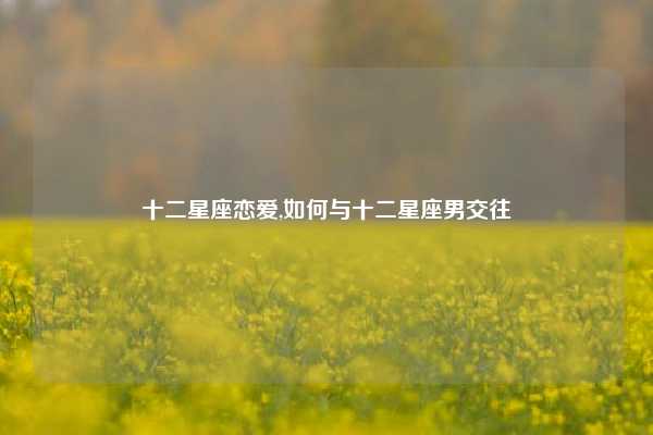 十二星座恋爱,如何与十二星座男交往