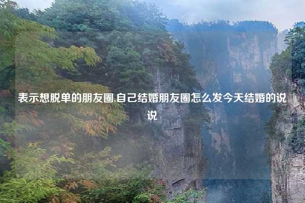 表示想脱单的朋友圈,自己结婚朋友圈怎么发今天结婚的说说