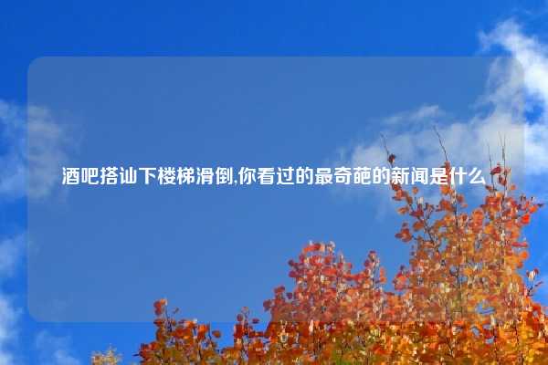 酒吧搭讪下楼梯滑倒,你看过的最奇葩的新闻是什么