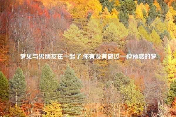 梦见与男朋友在一起了,你有没有做过一种预感的梦