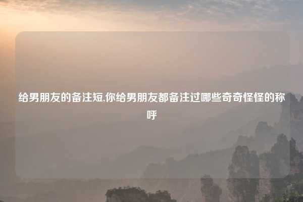 给男朋友的备注短,你给男朋友都备注过哪些奇奇怪怪的称呼
