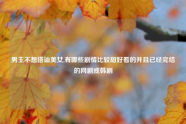 男主不想搭讪美女,有哪些剧情比较甜好看的并且已经完结的网剧或韩剧