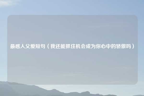 最感人父爱短句（我还能抓住机会成为你心中的骄傲吗）