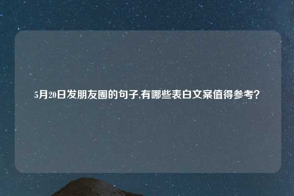 5月20日发朋友圈的句子,有哪些表白文案值得参考？