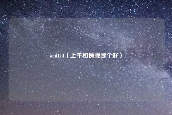 wed114(上午和傍晚哪个好)