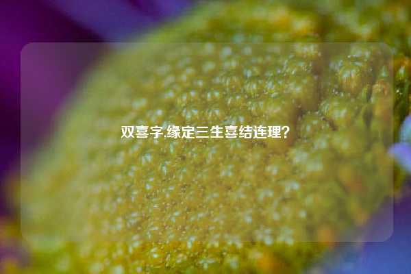 双喜字,缘定三生喜结连理?