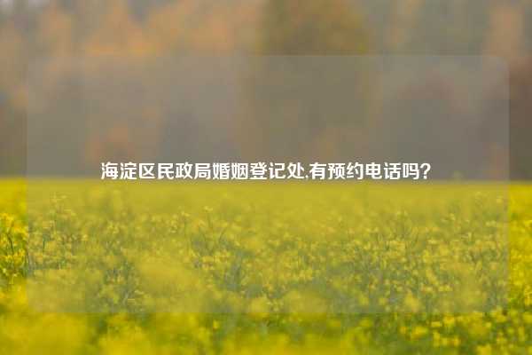 海淀区民政局婚姻登记处,有预约电话吗?
