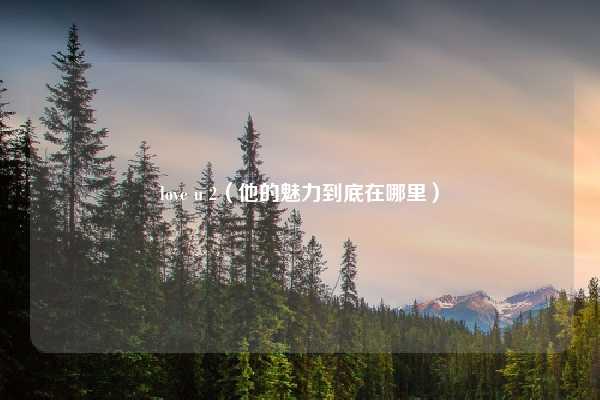 love u 2（他的魅力到底在哪里）