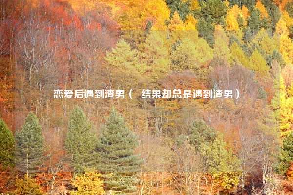 恋爱后遇到渣男( 结果却总是遇到渣男)