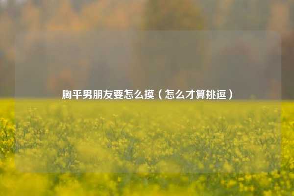 胸平男朋友要怎么摸（怎么才算挑逗）