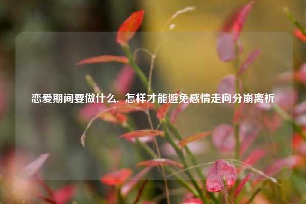 恋爱期间要做什么,  怎样才能避免感情走向分崩离析