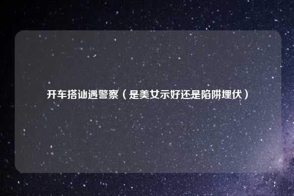 开车搭讪遇警察（是美女示好还是陷阱埋伏）