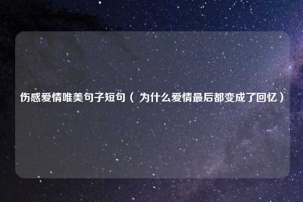 伤感爱情唯美句子短句( 为什么爱情最后都变成了回忆)