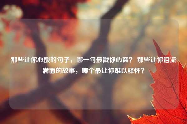 那些让你心酸的句子,哪一句最戳你心窝? 那些让你泪流满面的故事,哪个最让你难以释怀?