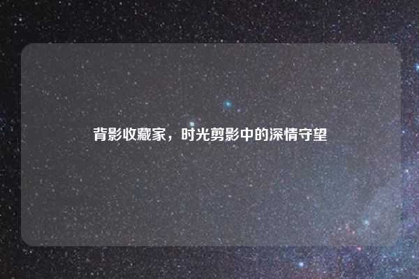 背影收藏家,时光剪影中的深情守望