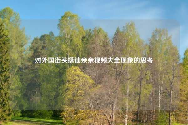 对外国街头搭讪亲亲视频大全现象的思考