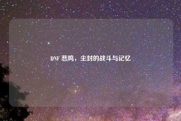 DNF 悲鸣,尘封的战斗与记忆