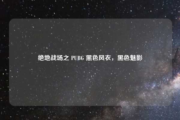 绝地战场之 PUBG 黑色风衣，黑色魅影