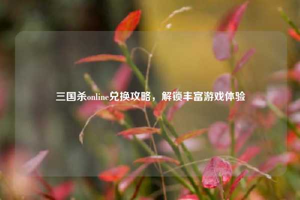 三国杀online兑换攻略,解锁丰富游戏体验