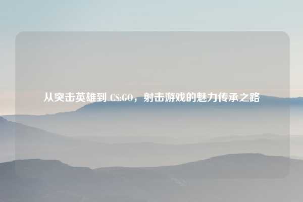 从突击英雄到 CS:GO,射击游戏的魅力传承之路