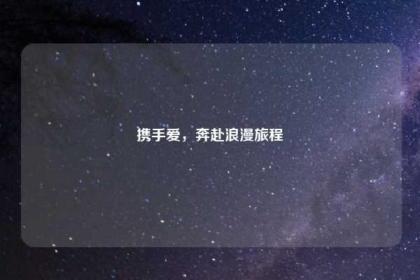 携手爱,奔赴浪漫旅程