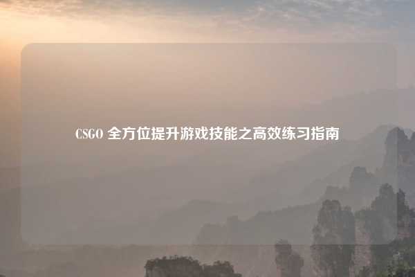 CSGO 全方位提升游戏技能之高效练习指南