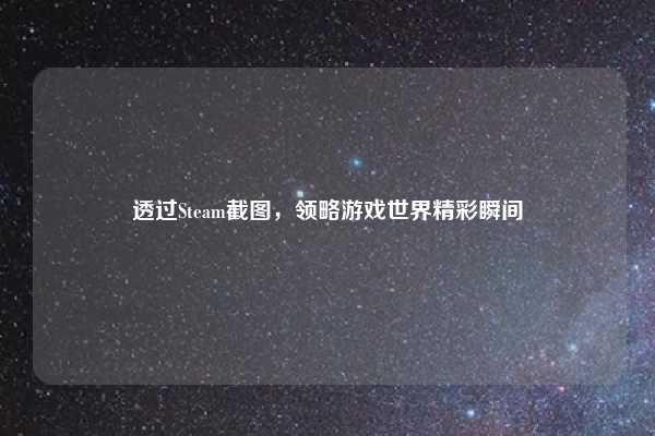 透过Steam截图,领略游戏世界精彩瞬间