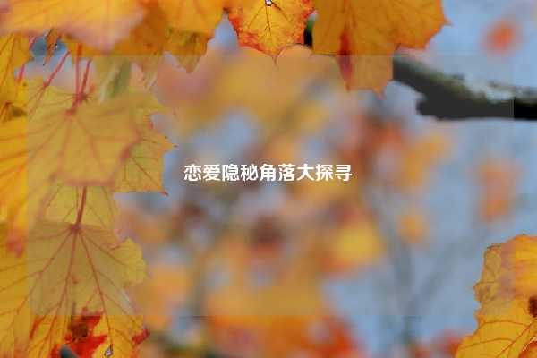 恋爱隐秘角落大探寻