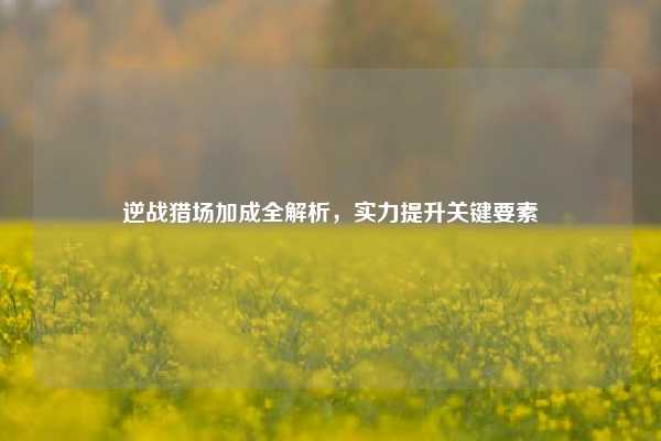 逆战猎场加成全解析,实力提升关键要素