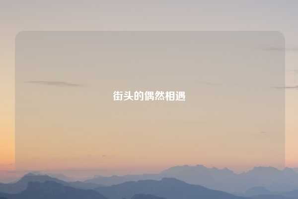 街头的偶然相遇