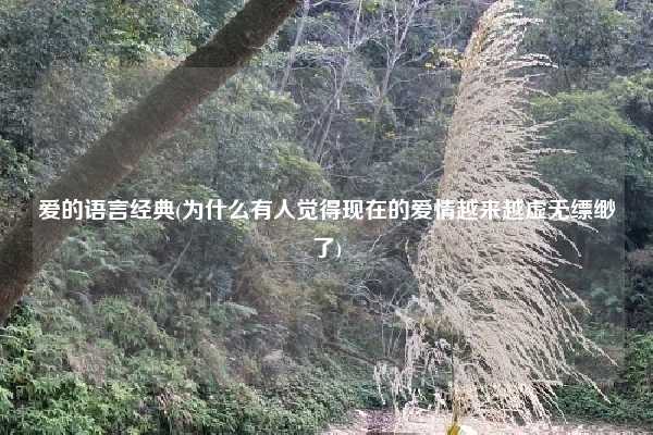 爱的语言经典(为什么有人觉得现在的爱情越来越虚无缥缈了)