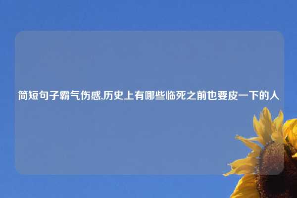 简短句子霸气伤感,历史上有哪些临死之前也要皮一下的人