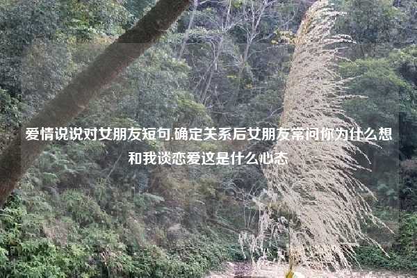 爱情说说对女朋友短句,确定关系后女朋友常问你为什么想和我谈恋爱这是什么心态