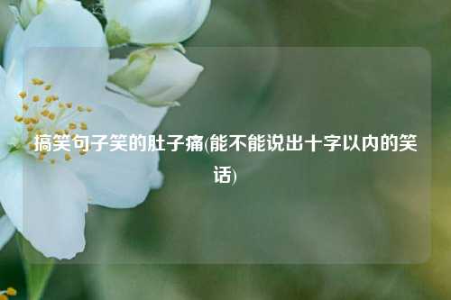 搞笑句子笑的肚子痛(能不能说出十字以内的笑话)