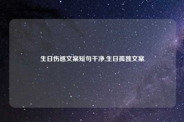 生日伤感文案短句干净,生日孤独文案