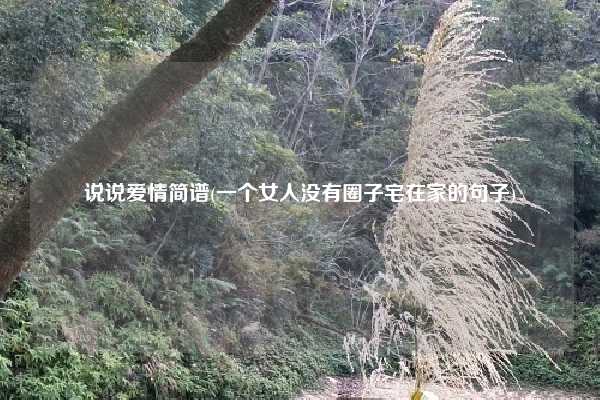 说说爱情简谱(一个女人没有圈子宅在家的句子)